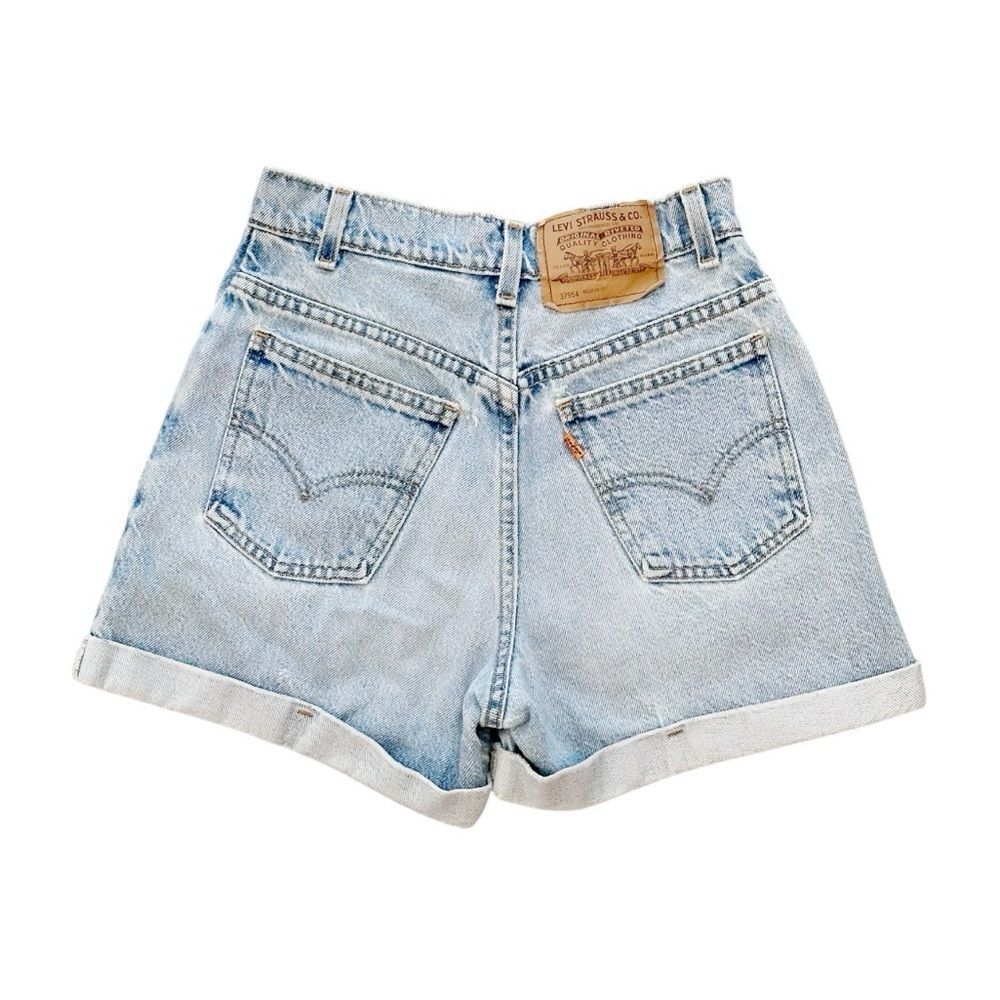 RARE VINTAGE LEVI’S Light Wash High Rise Orange Tab Denim Shorts